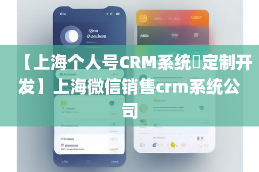 【上海个人号CRM系统​定制开发】上海微信销售crm系统公司